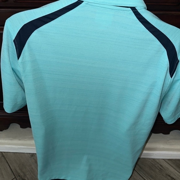 Men’s Pre Own As Is size S Small Greg Normal Play Dry Golf Polo Zip turquoise - Picture 3 of 4